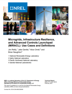 Microgrids, Infrastructure Resilience, and Advanced Controls Launchpad Use Cases and Definitions